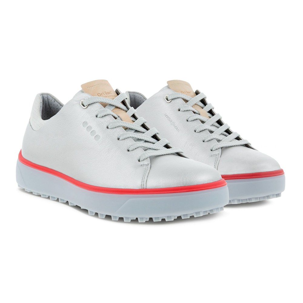 Zapatos De Golf Mujer - ECCO Tray Laced - Plateados - JRQ267538